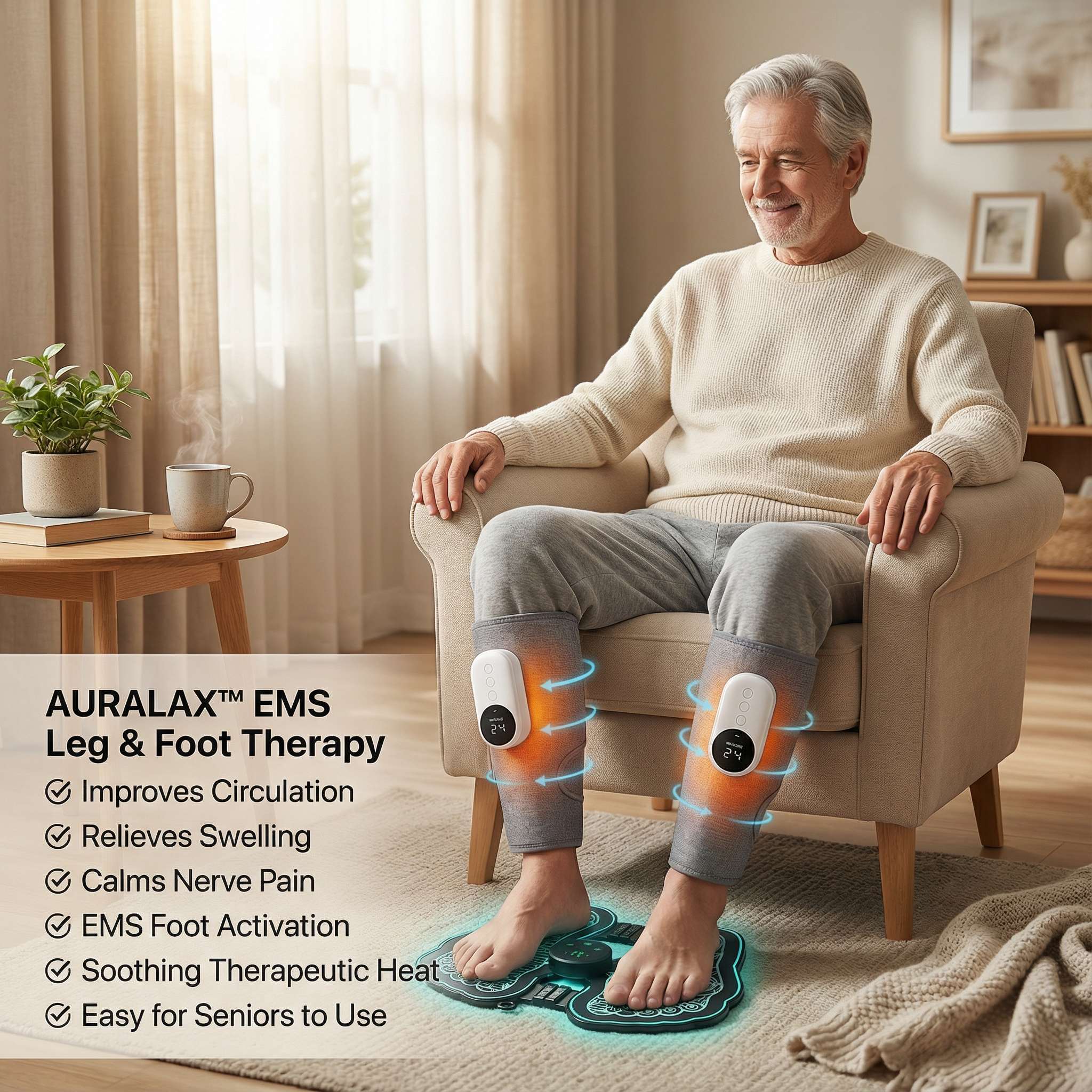 AURALAX™ Complete Leg Recovery Bundle | Circulation & Lymphatic Relief Kit | Bonus Calf Massager